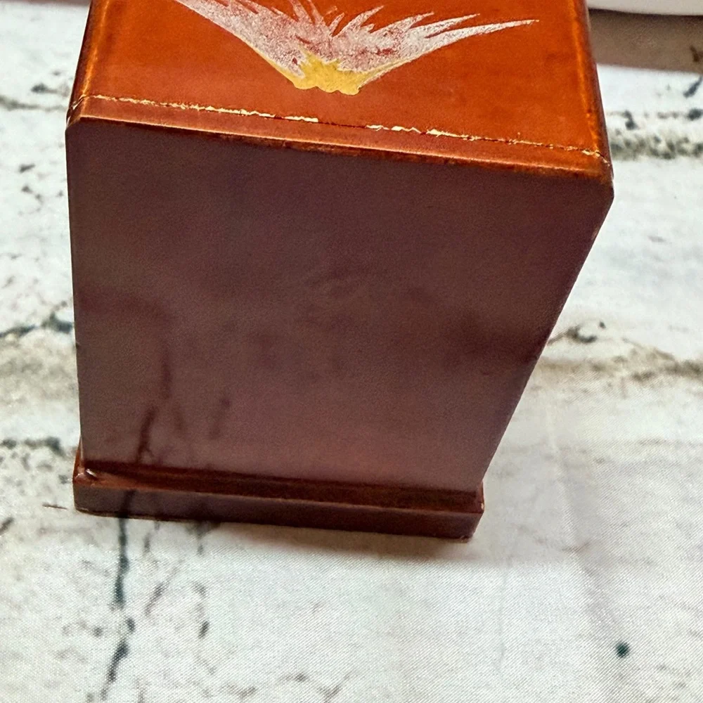 Vintage Japanese‎ Lacquer Jewelry Box Chest Gold Hand Painted Trinket Storage